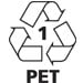 Recycling symbol for plastic resin code 1, PET